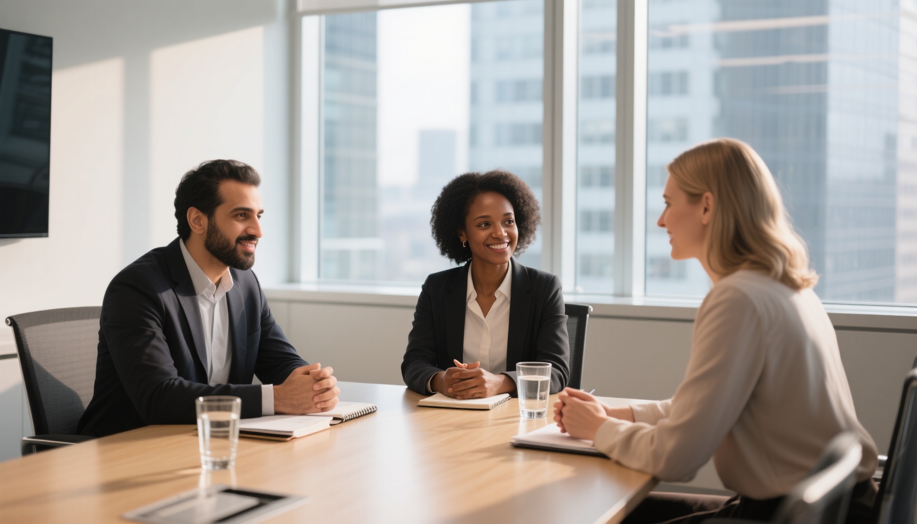 Diverse group of professionals in interview setting