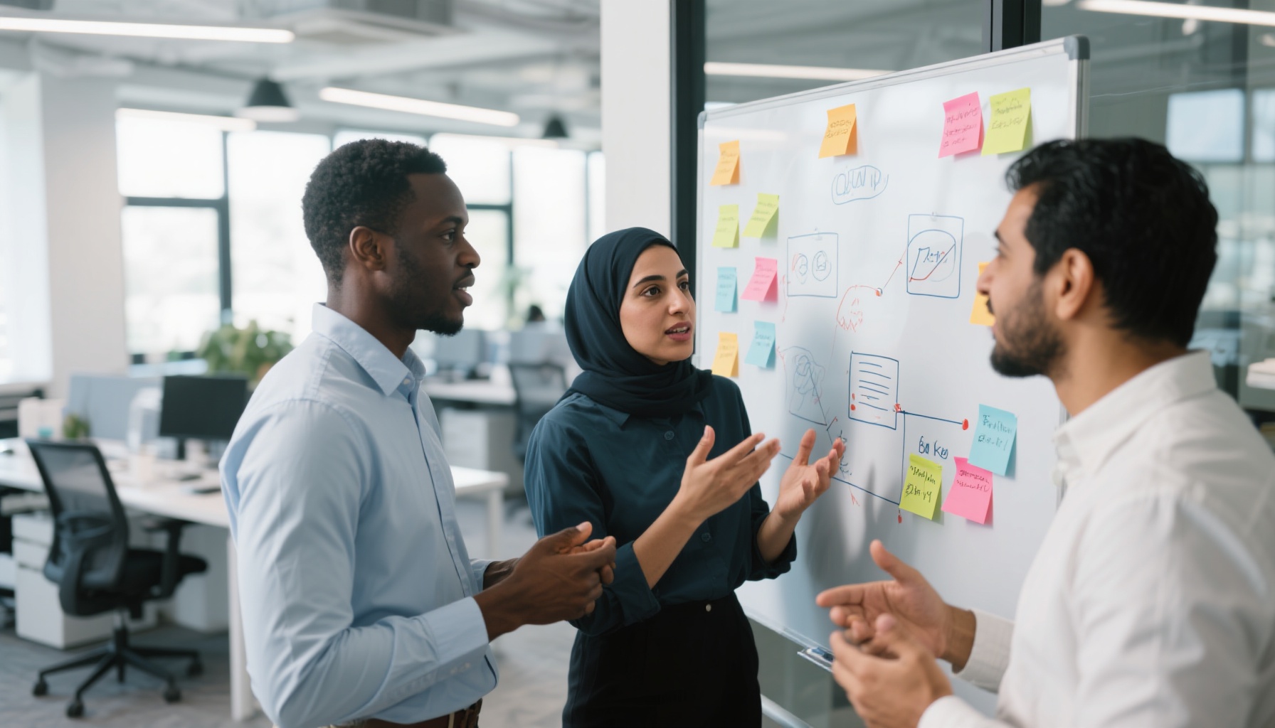 Diverse team problem-solving in a collaborative workspace