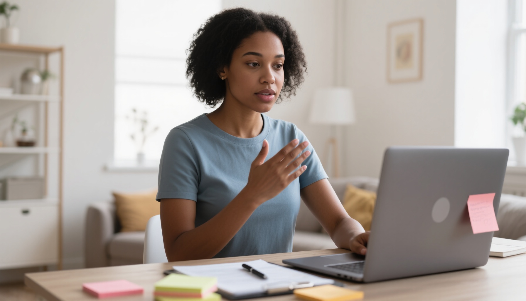 Person practicing interview skills with confidence
