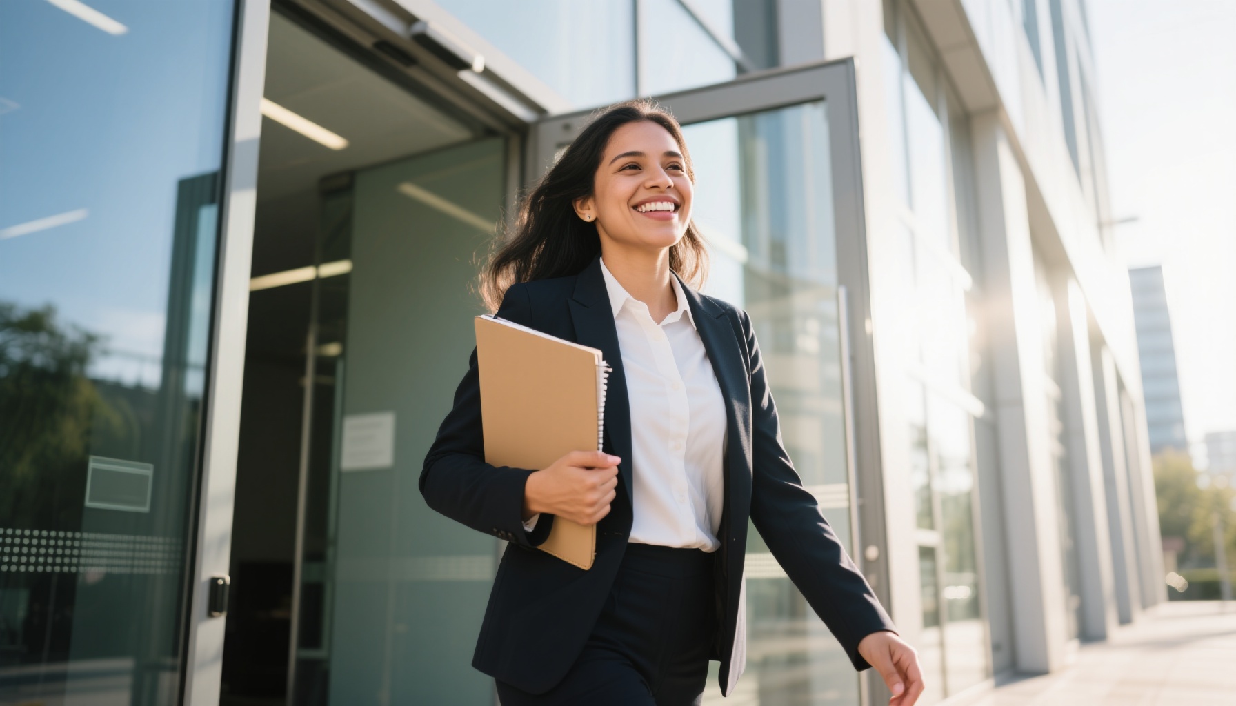 Successful professional celebrating job interview success