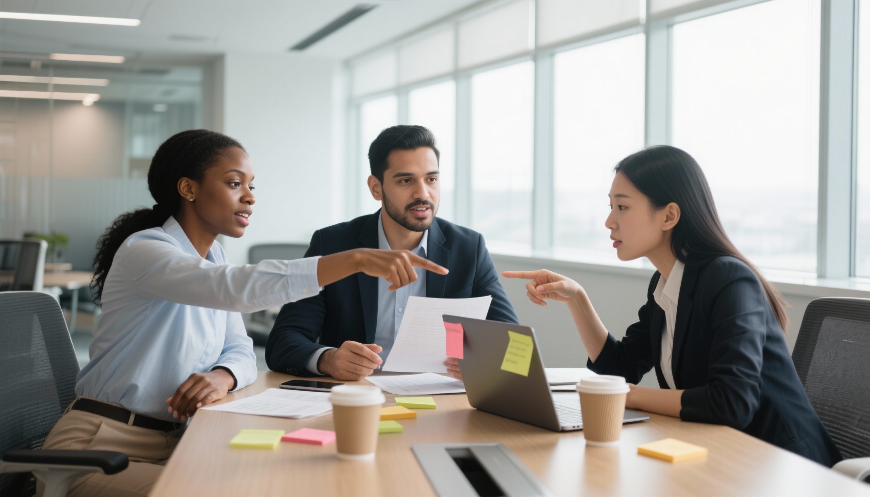 Diverse team of professionals in a collaborative meeting
