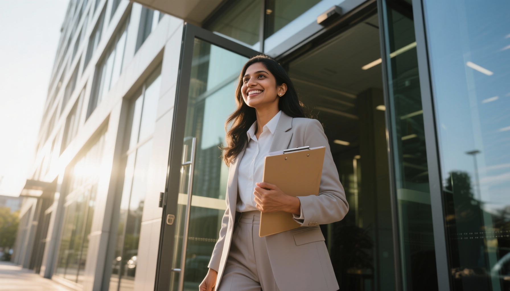 Confident professional after successful interview