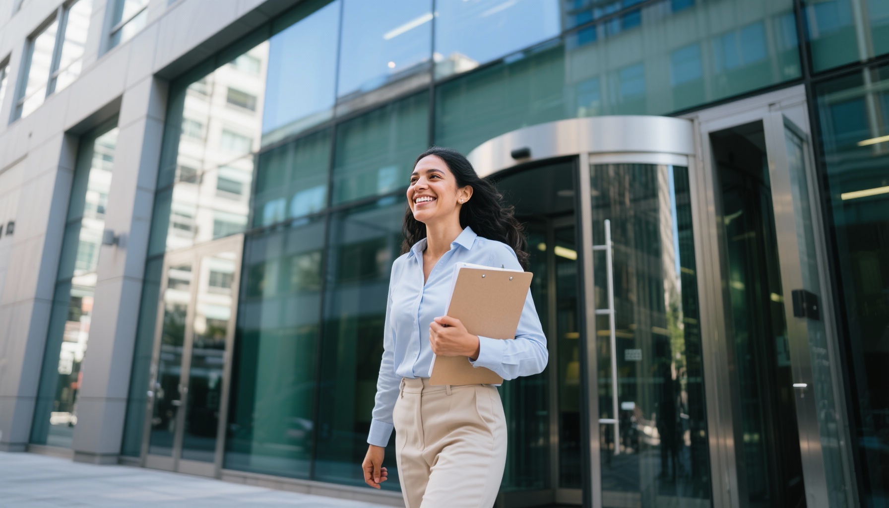Confident professional after successful job interview
