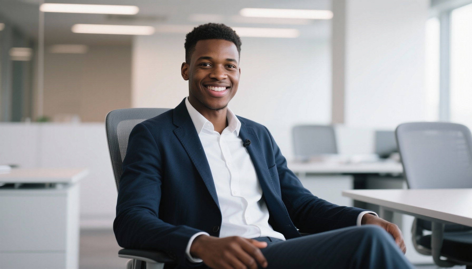 Job seeker practicing interview responses confidently